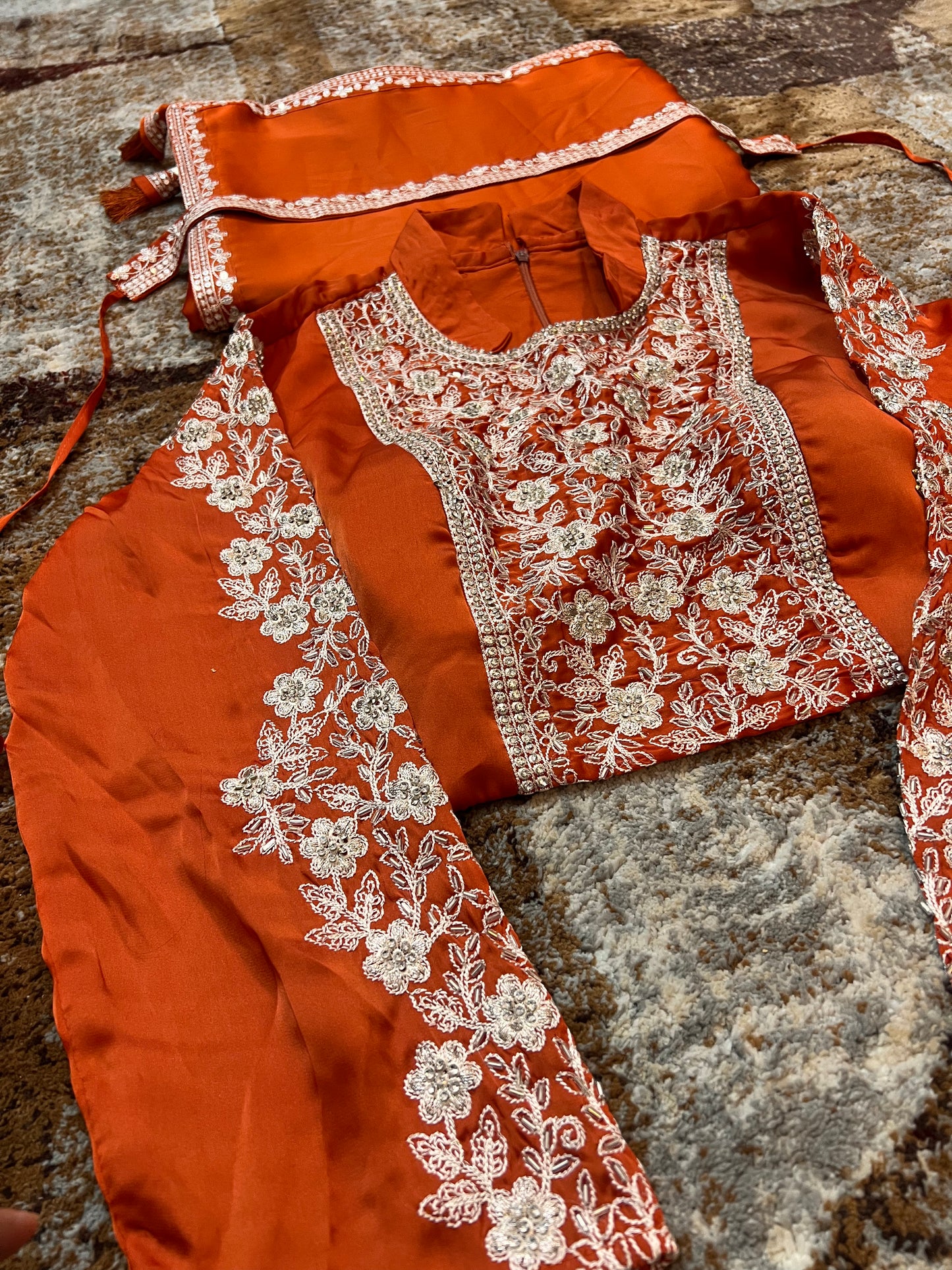 Designer Saree with Stitched Blouse Styled with a Belt