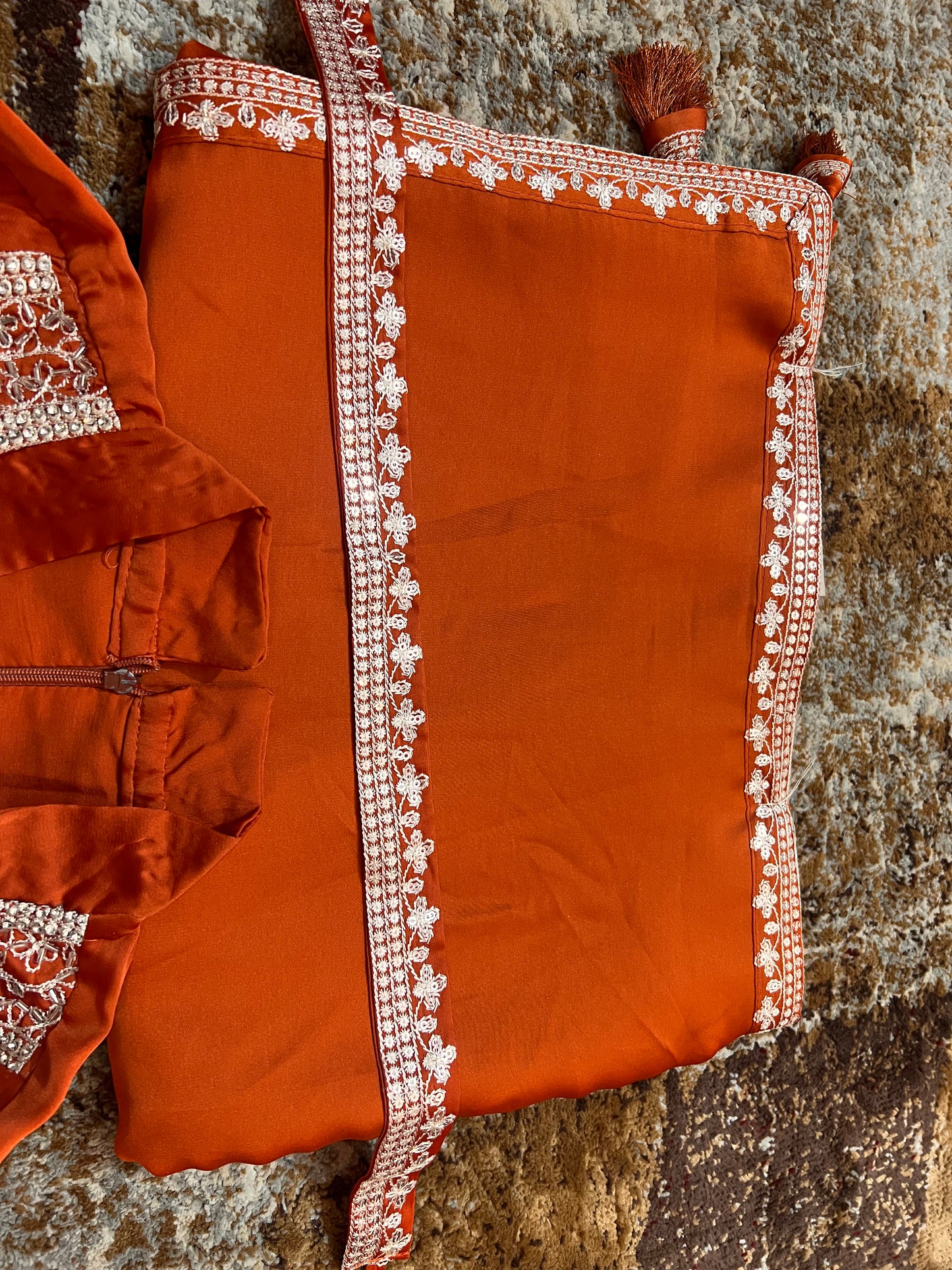 Designer Saree with Stitched Blouse Styled with a Belt