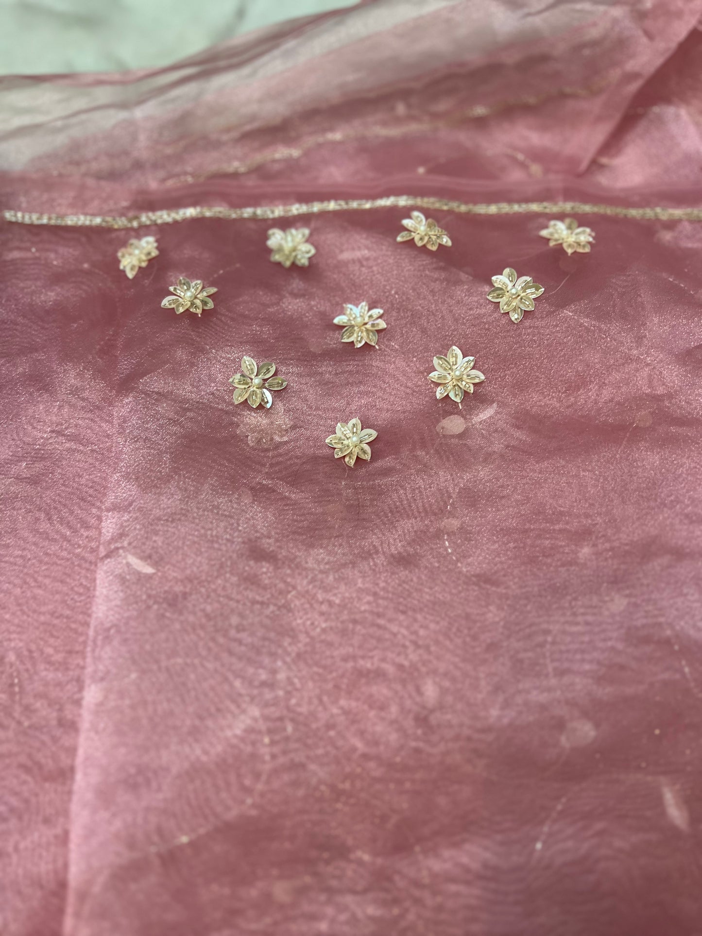 Party Wear Beautiful Baby Pink Fendy Tissue Heavy Jaal Work Saree with Heavy Blouse Piece in Baby pink colour