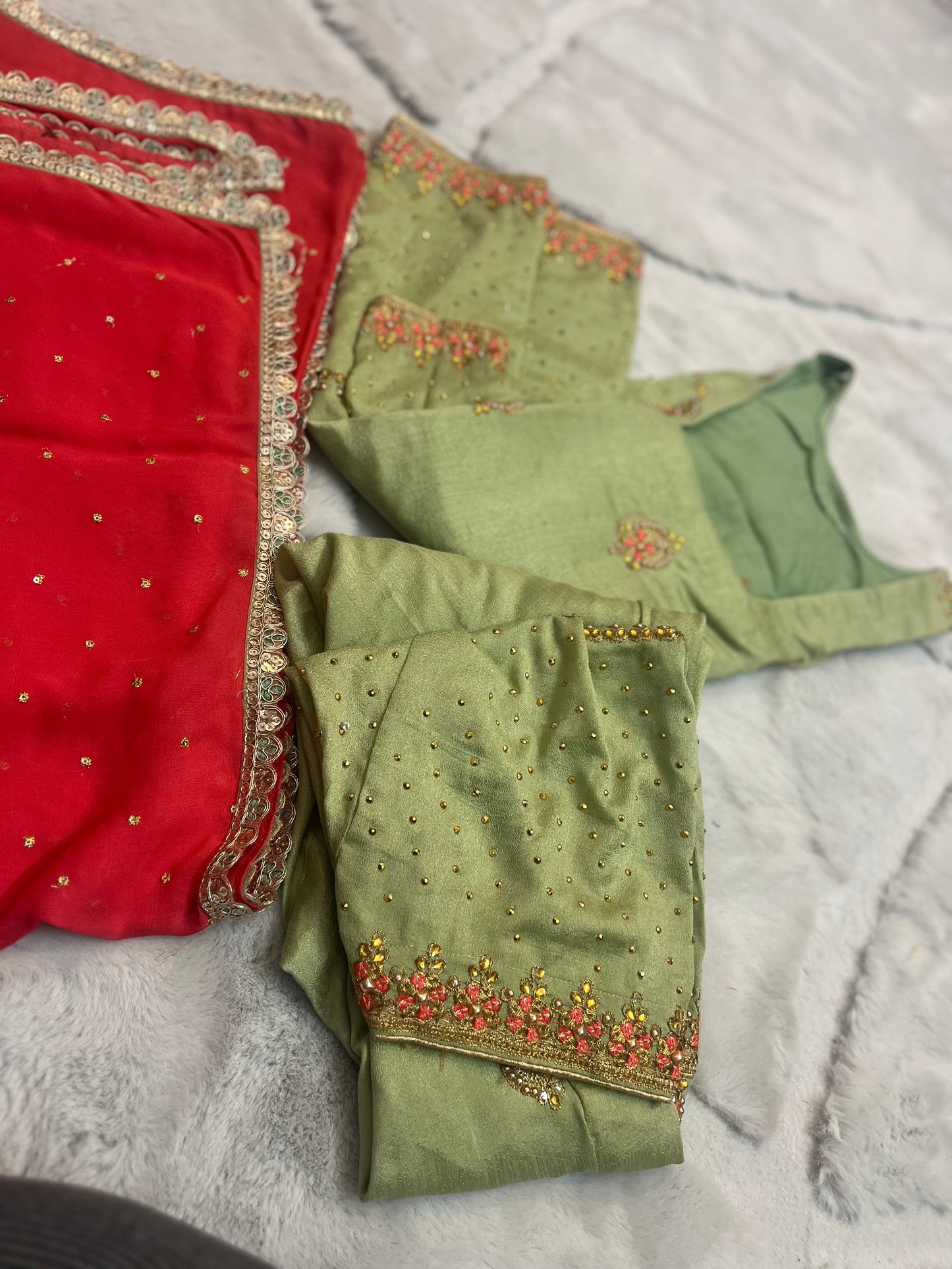 Heavy Punjabi Suit with Stone and Thread Work with Full Flaire Patayala Salwar and Heavy Work Duppatta