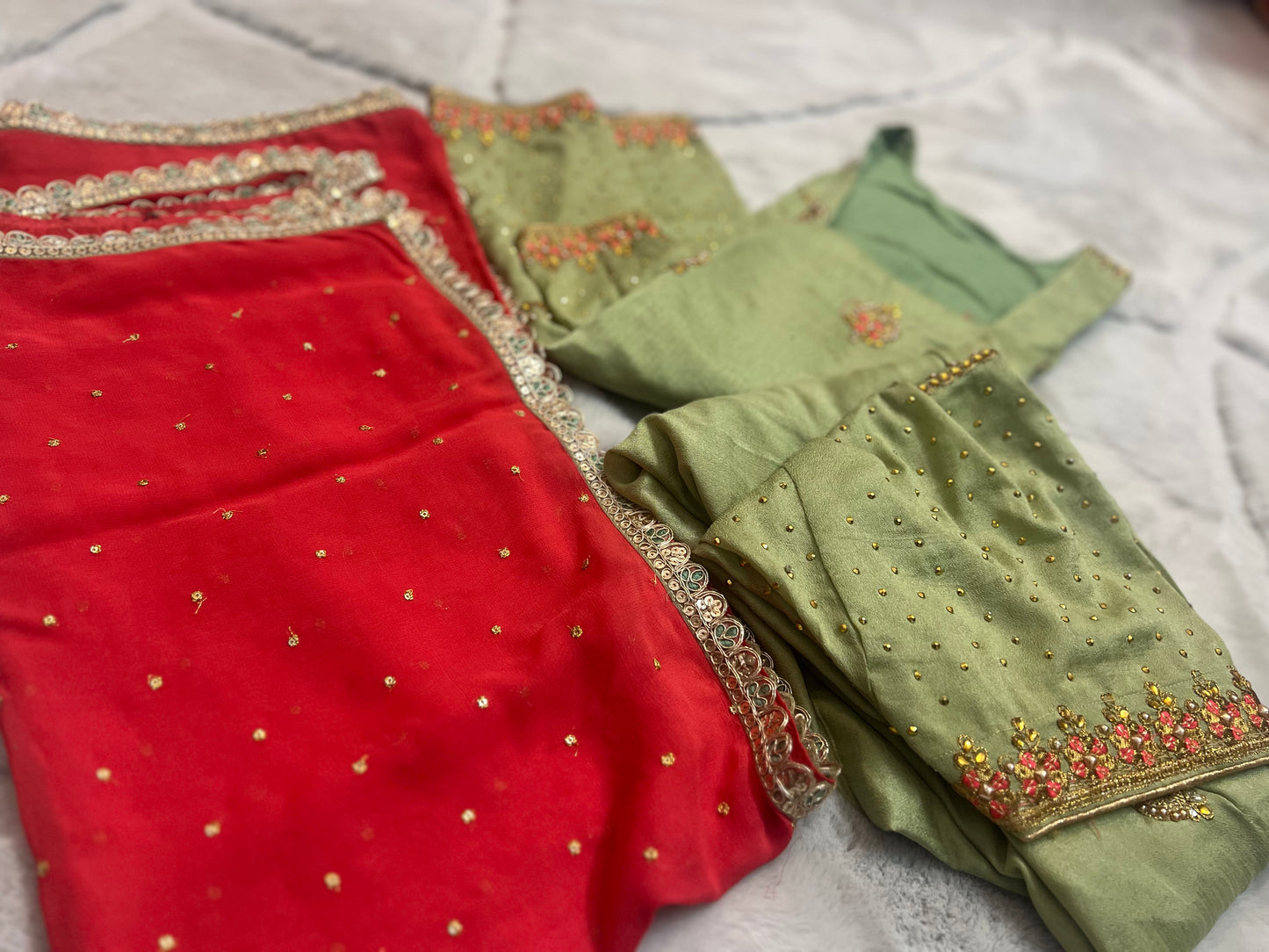 Heavy Punjabi Suit with Stone and Thread Work with Full Flaire Patayala Salwar and Heavy Work Duppatta