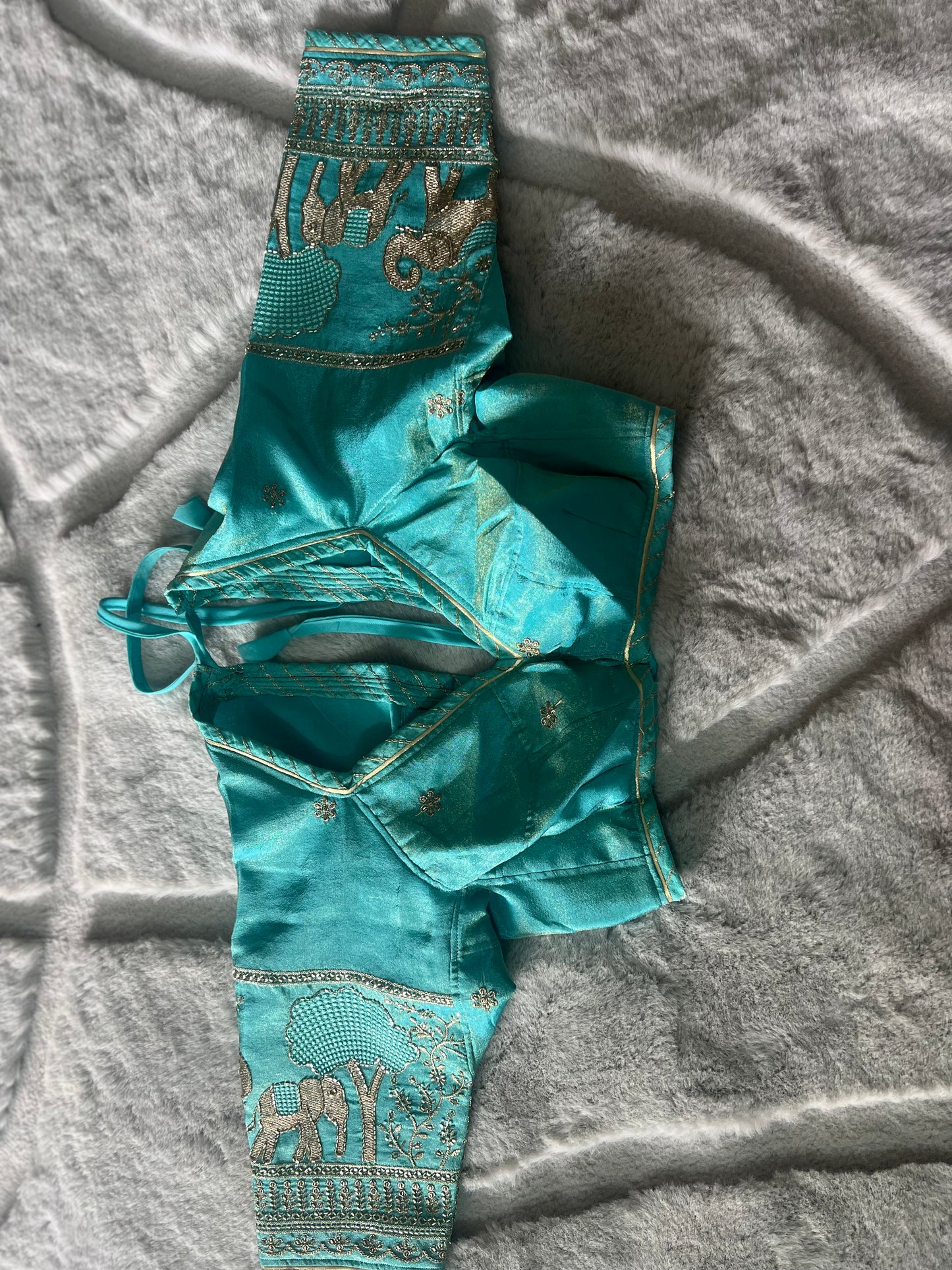 Beautiful Designer Soft Organza Saree with Designer Fandy Tissue Elephant Kanchli Blouse