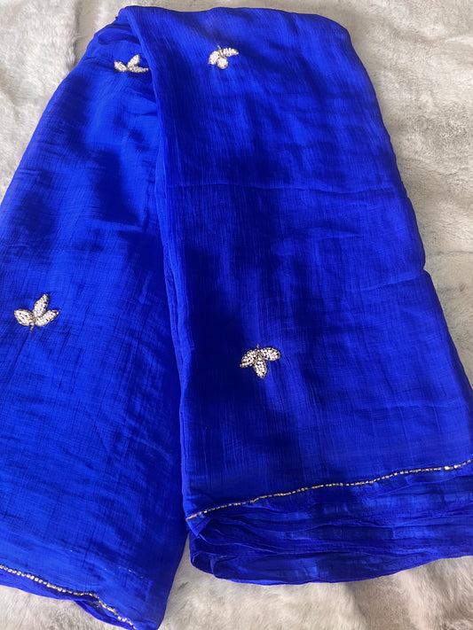 Blue Chiffon Saree