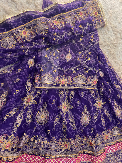 Purple Bandhani Full Gher Poshak