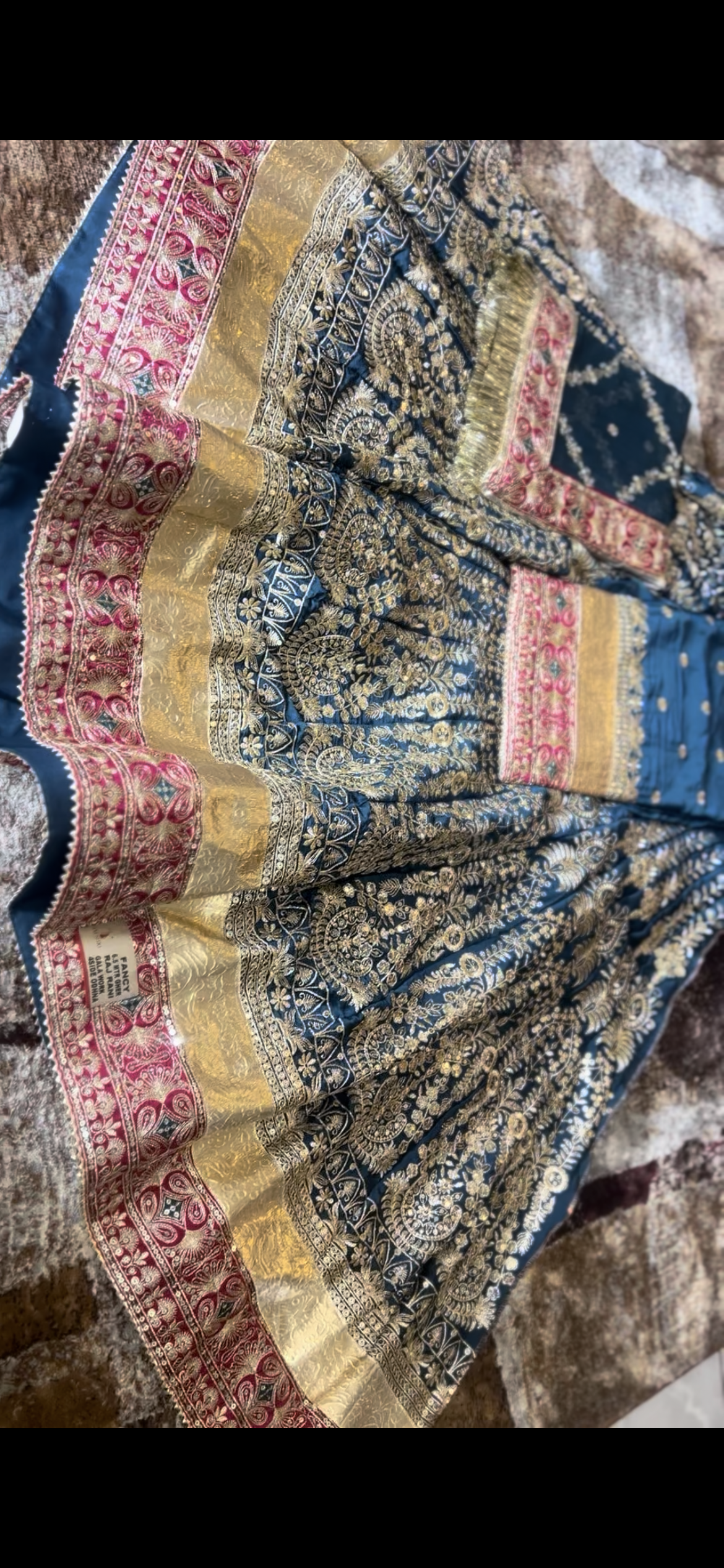 Beautiful Traditional Full Ghera Heavy Poshak in Peacock Blue Colour (Stitched)