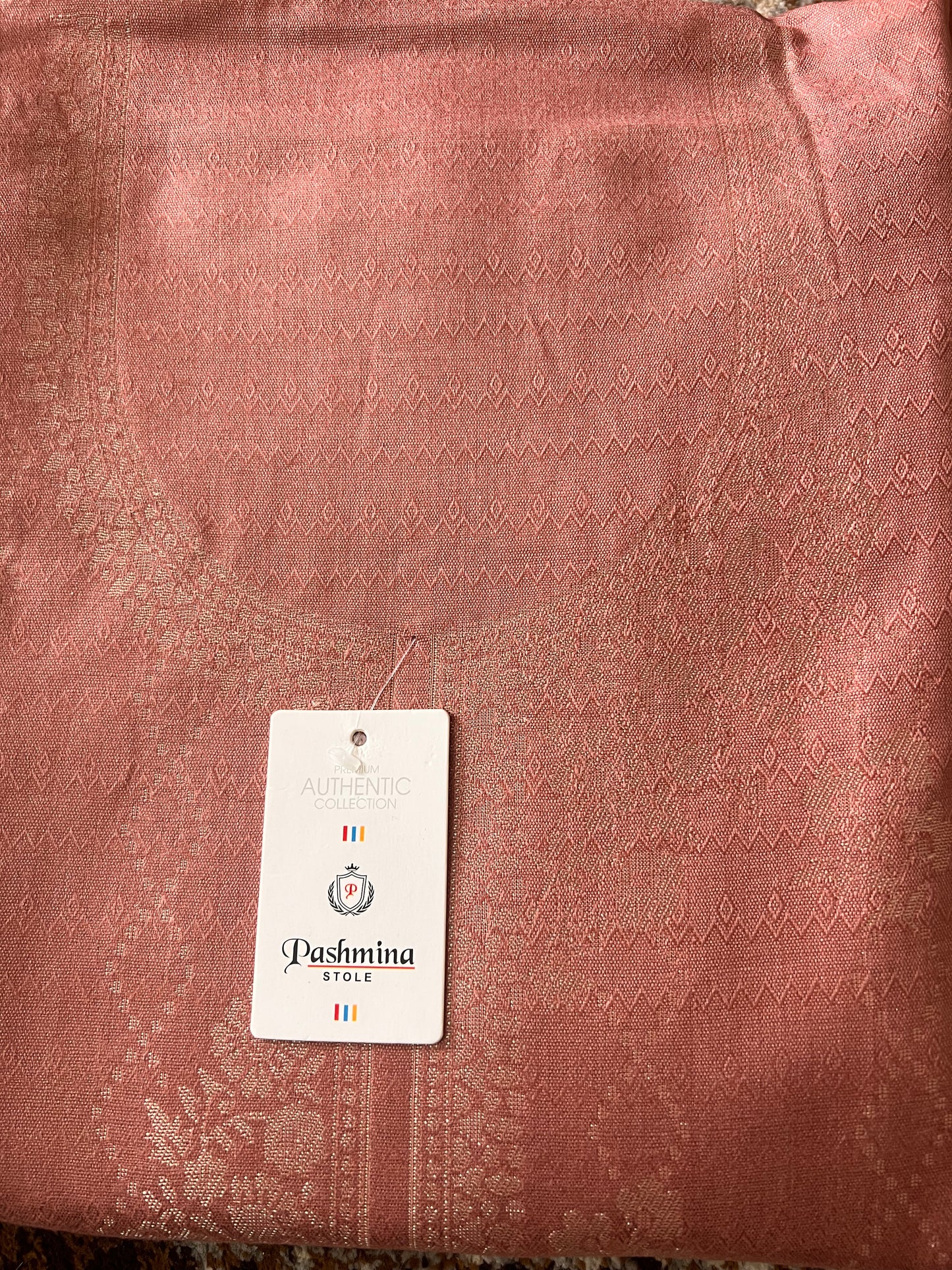 Onion Pink Pashmina Suit (Unstitched)