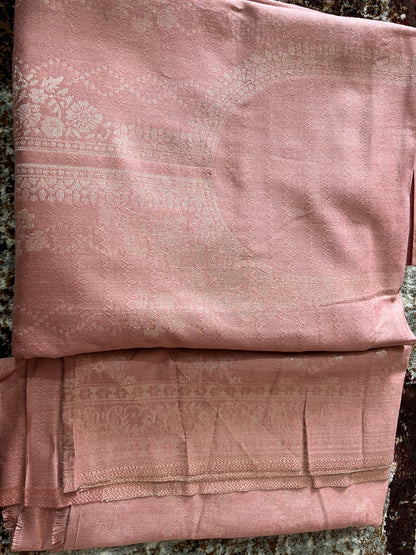 Onion Pink Pashmina Suit (Unstitched)