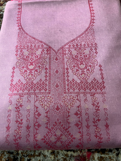 Onion Pink Kurta and Magenta Pink Pyjama and Shawl (Unstitched)