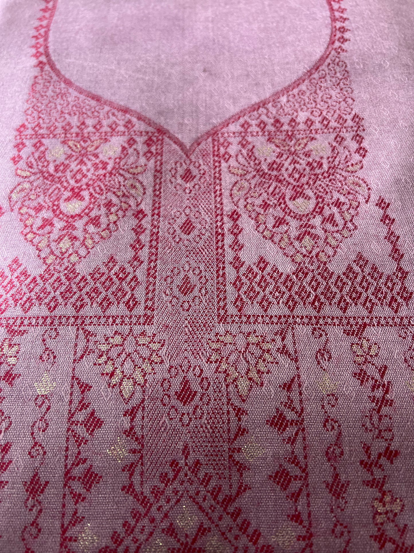 Onion Pink Kurta and Magenta Pink Pyjama and Shawl (Unstitched)