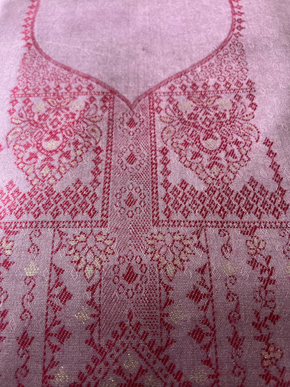Onion Pink Kurta and Magenta Pink Pyjama and Shawl (Unstitched)