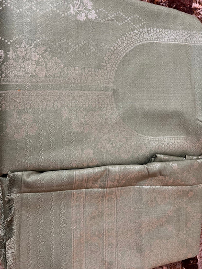Pastel Green Pashmina Suit (Unstitched)