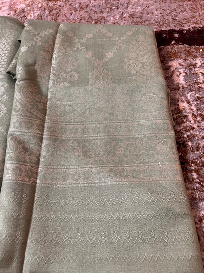 Pastel Green Pashmina Suit (Unstitched)