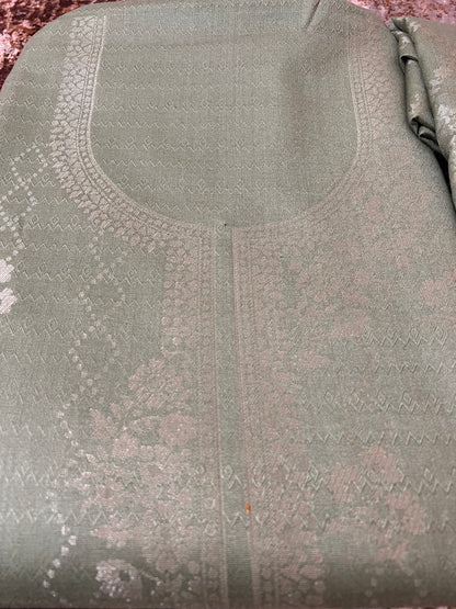 Pastel Green Pashmina Suit (Unstitched)