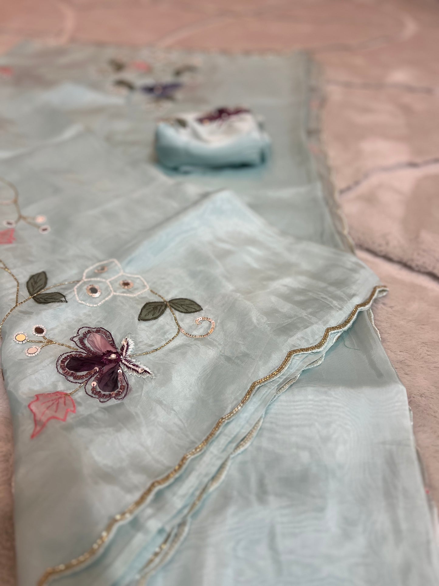 Pure Organza Silk Designer Saree