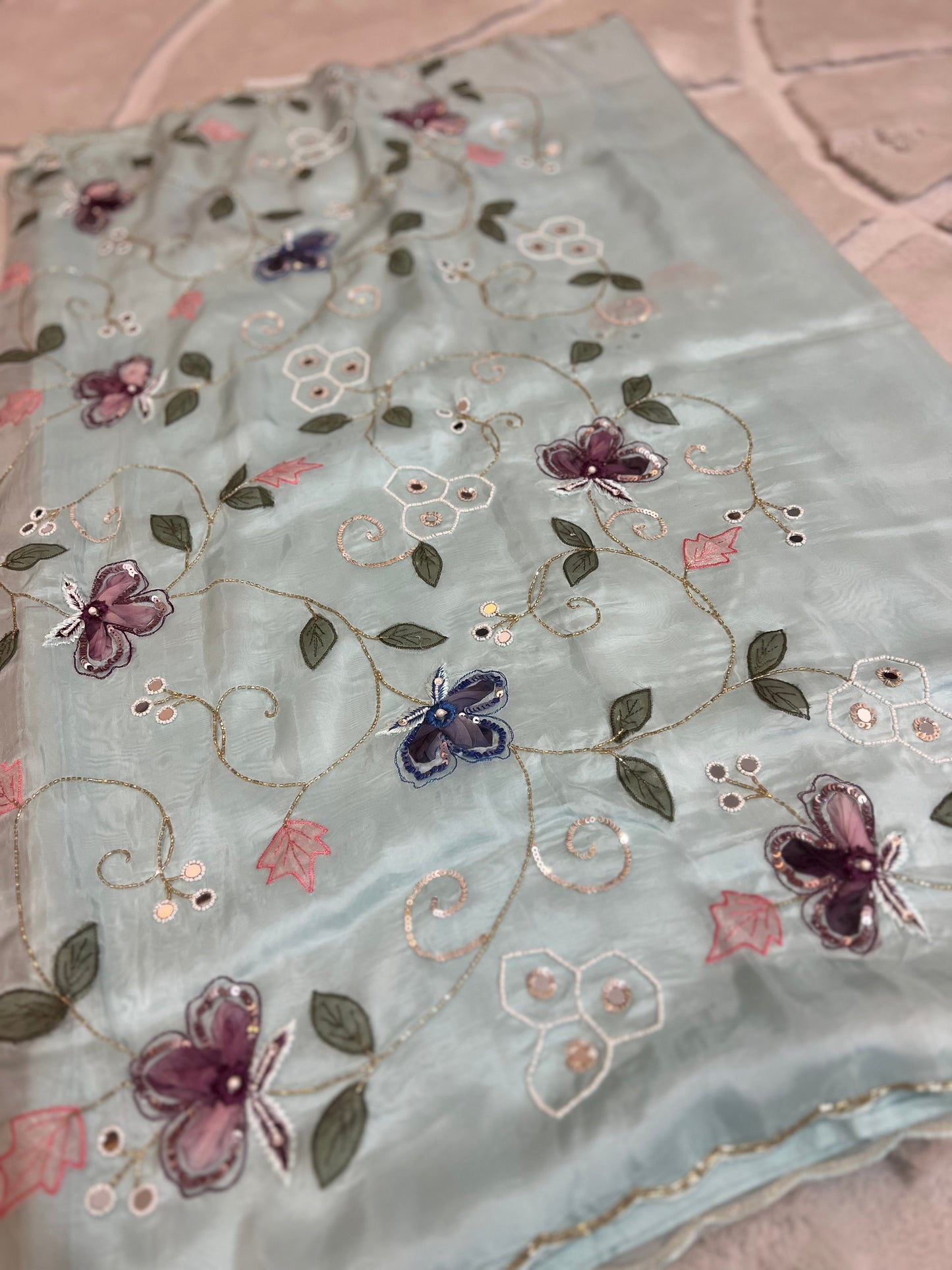 Pure Organza Silk Designer Saree