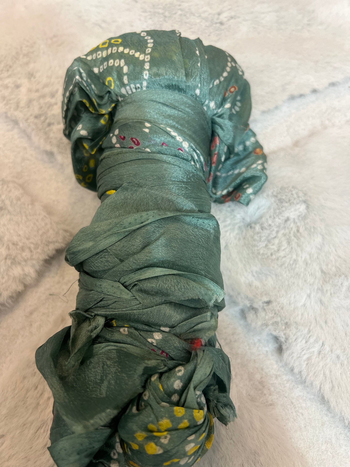 Soft Chinon Bandhani Saree with Same Color Blouse Peice