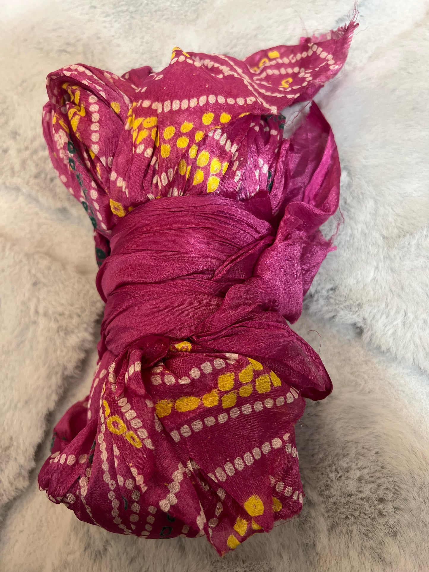 Soft Chinon Bandhani Saree with Same Color Blouse Peice