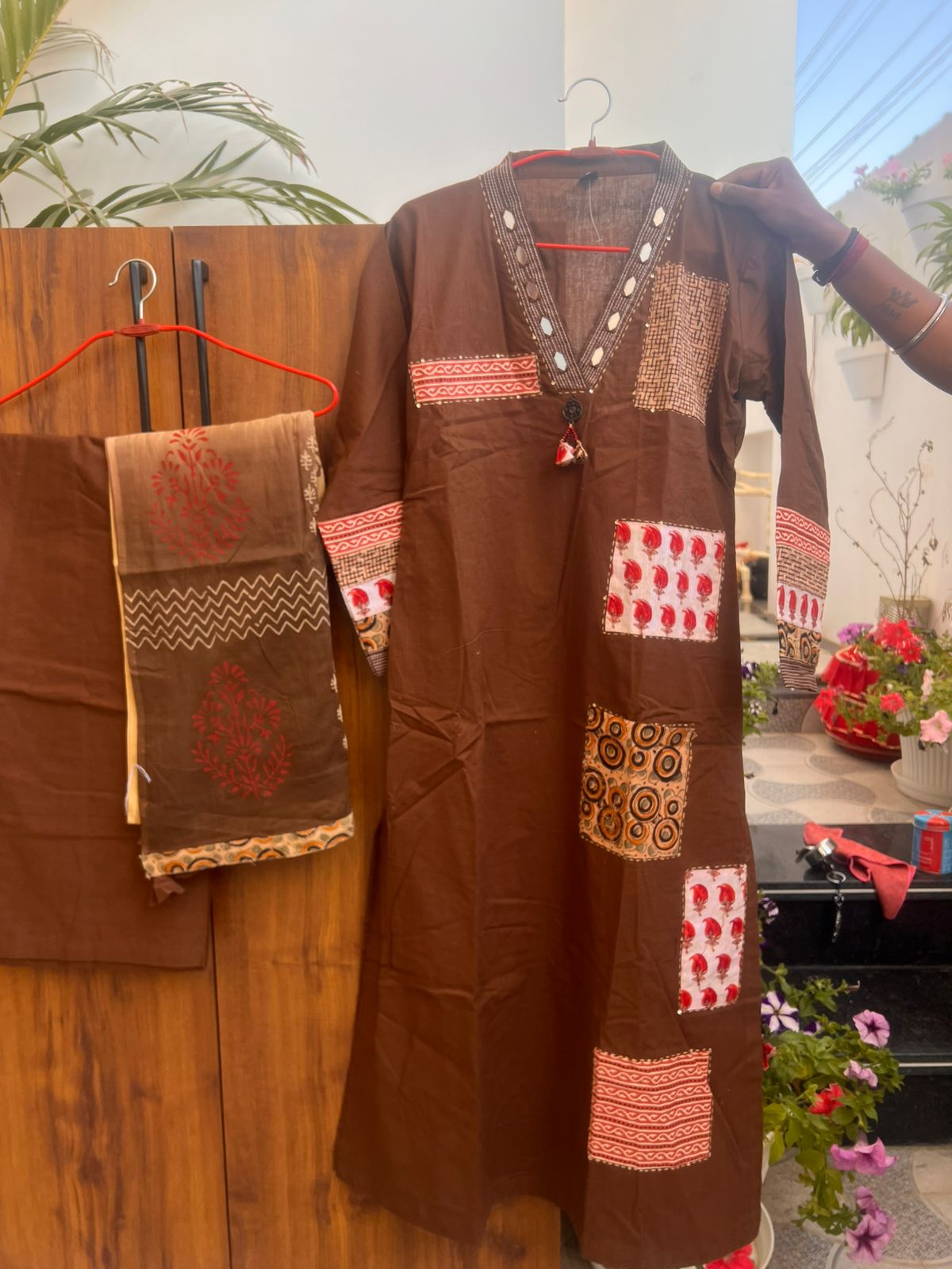 Cotton 3 Peice Suit with Lovely Patch Work