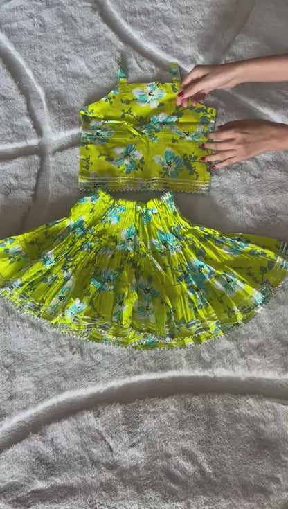Lemon Yellow Printed Cotton Co-Ord Set (9-12 Months)